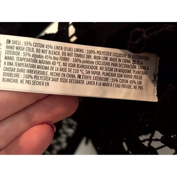 Endless Rose‎ Plunging Neck Lace Trim Cropped Top Womens Small Black Cotton - Picture 10 of 10